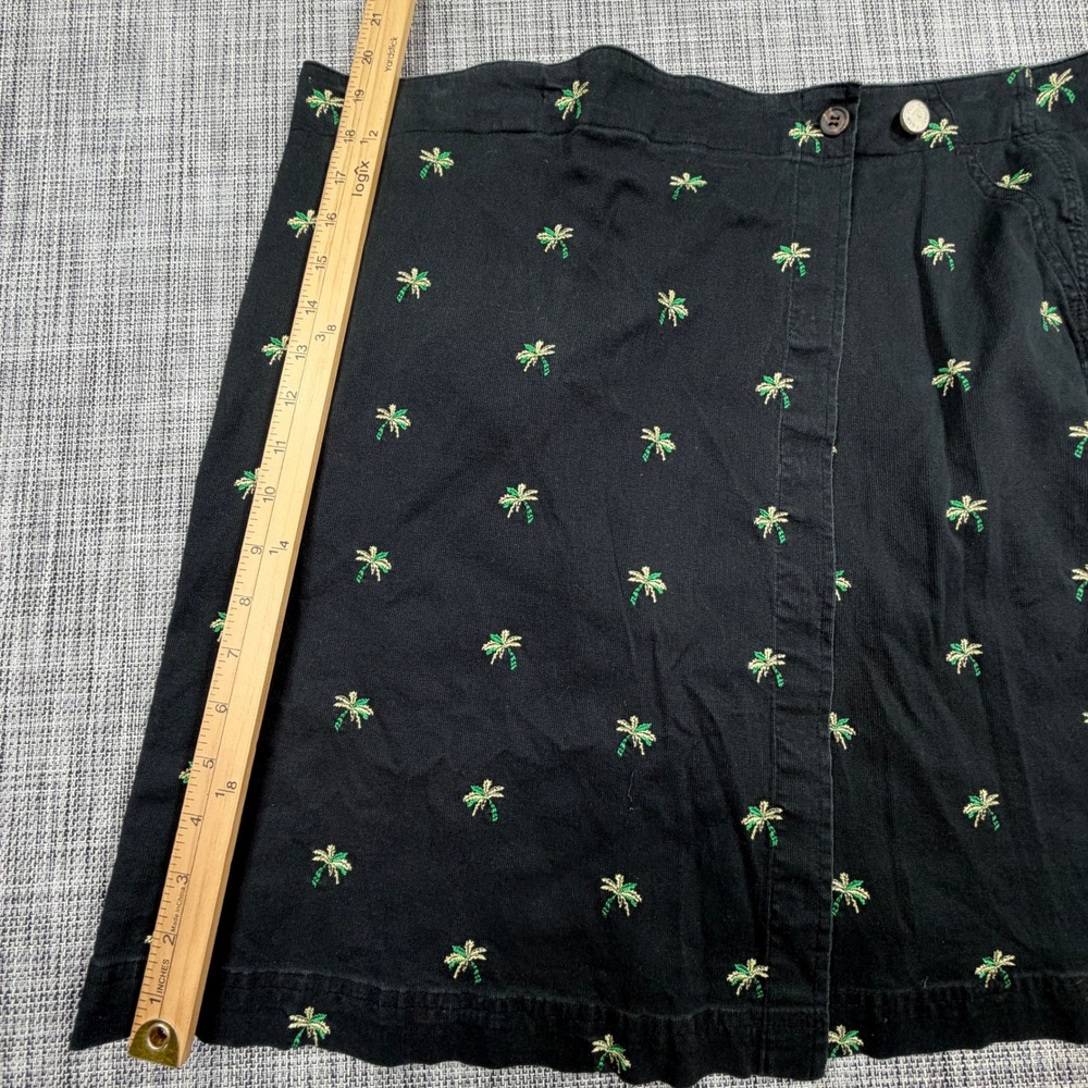 Kate Hill Womens Wrap Skirt Tagged 18W Altered Black Palm Trees Embroidered - Picture 6 of 6